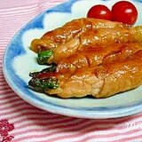 照り焼き味のアスパラ豚巻き。